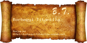 Borhegyi Titanilla névjegykártya